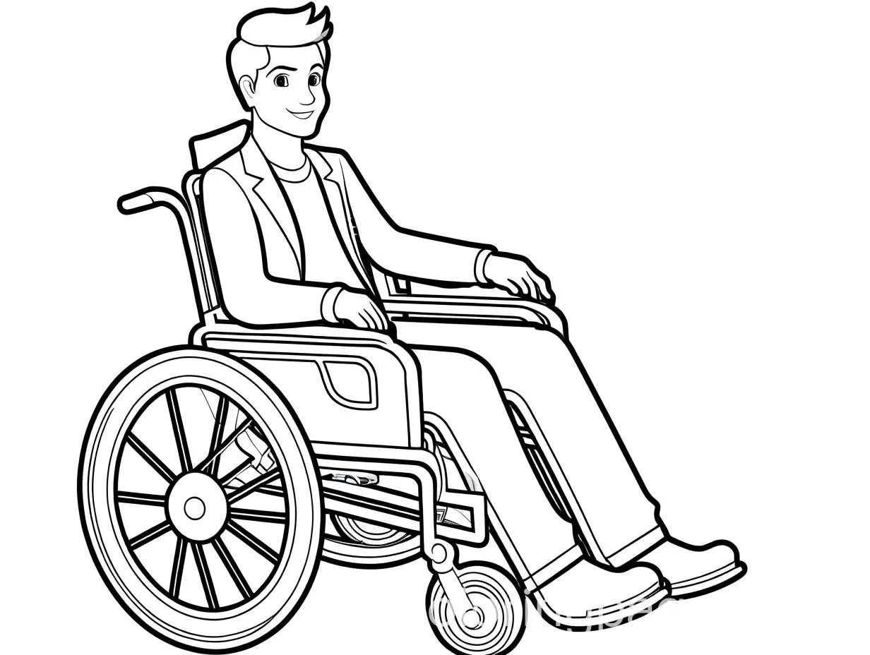 Boy-Driving-Automatic-Wheelchair-Coloring-Page