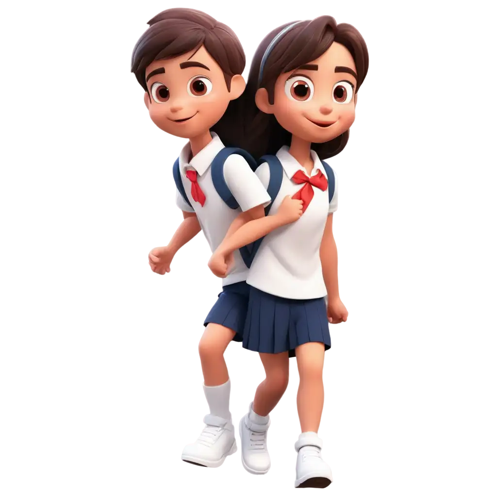 Cartoon-Design-Return-to-School-with-Boy-and-Girl-in-White-Uniform-PNG-Image