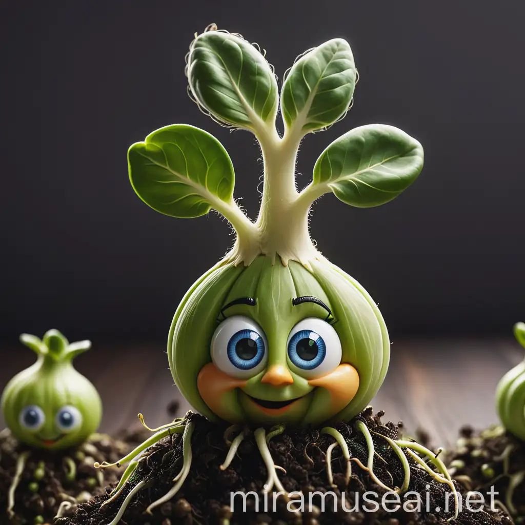 Cheerful Profile Photo Sunny Sprouts Smiling in Sunlit Garden