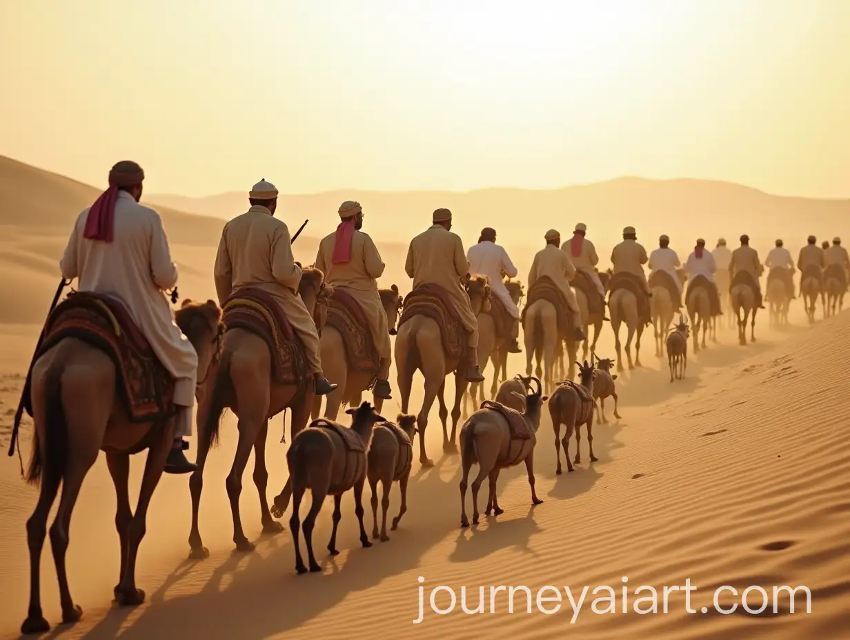 Pilgrims-Marching-Through-the-Desert-with-Camels-and-Goats-in-Medieval-Bedouin-Clothing