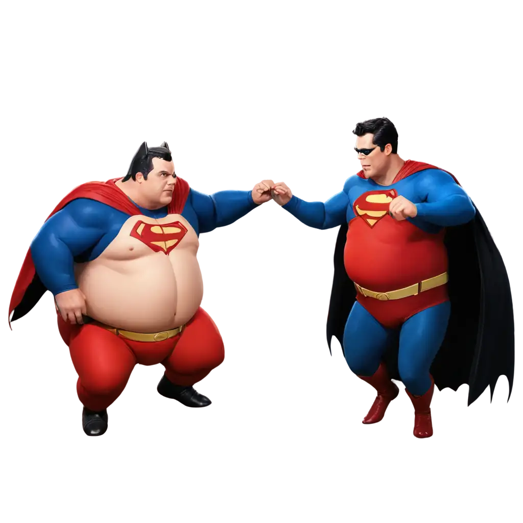 Fat-Batman-vs-Fat-Superman-PNG-Image-for-HighQuality-Creative-Content