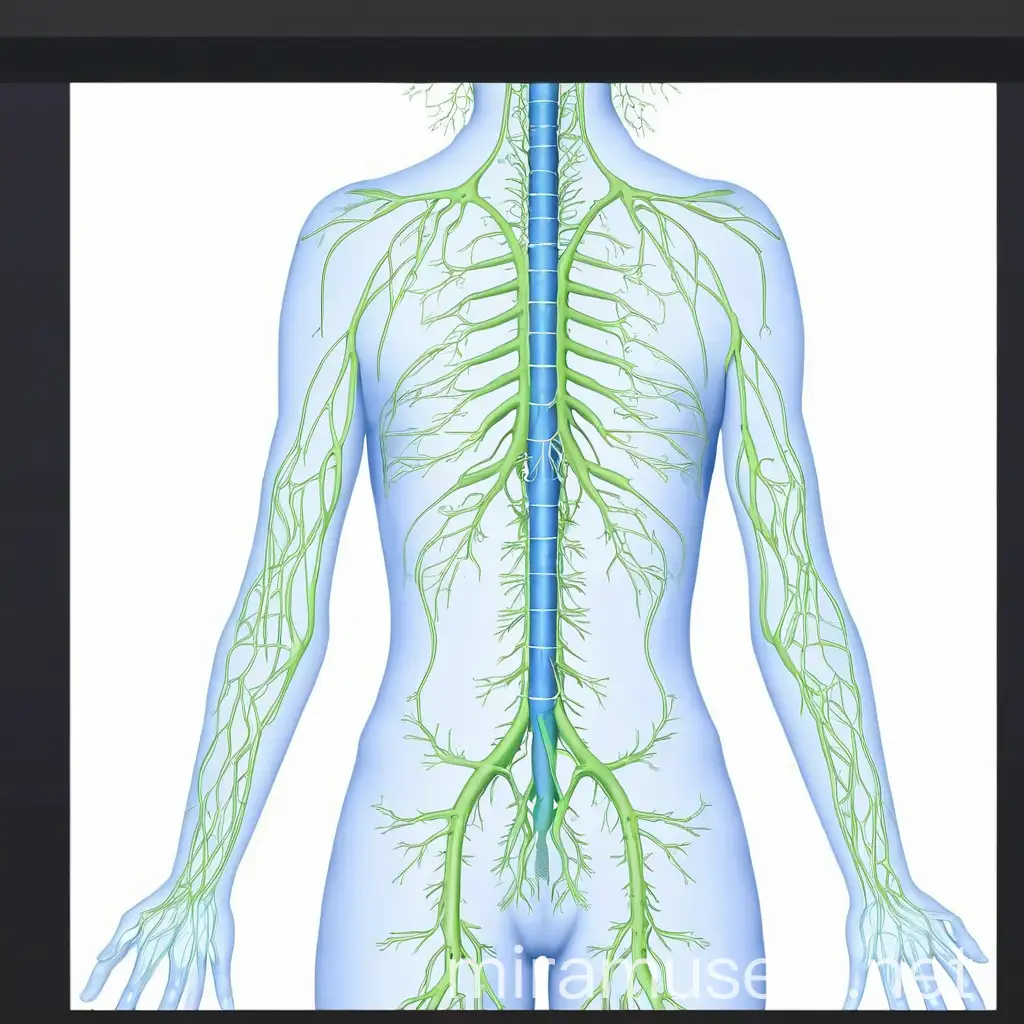 Illustration of Human Lymphatic System Anatomy