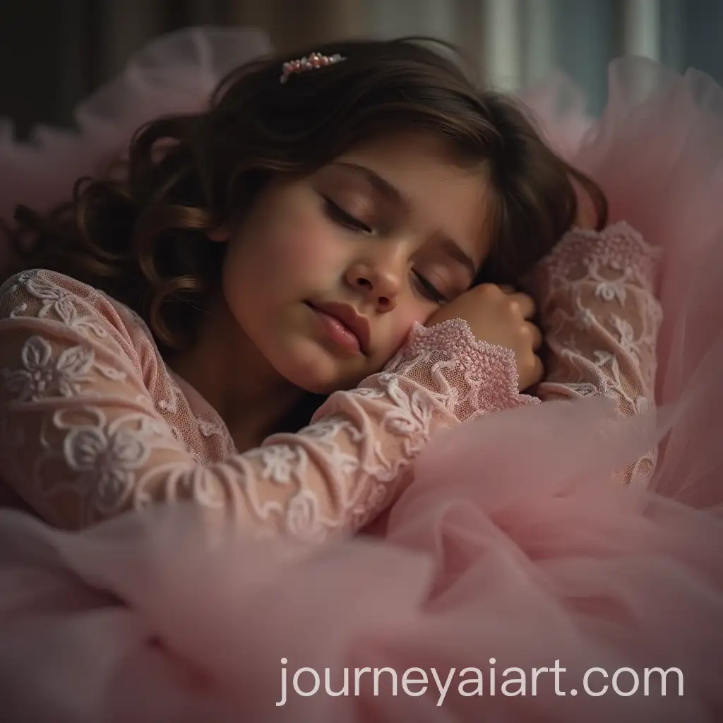 Young-Woman-Sleeping-in-a-FairyTale-Princess-Dress