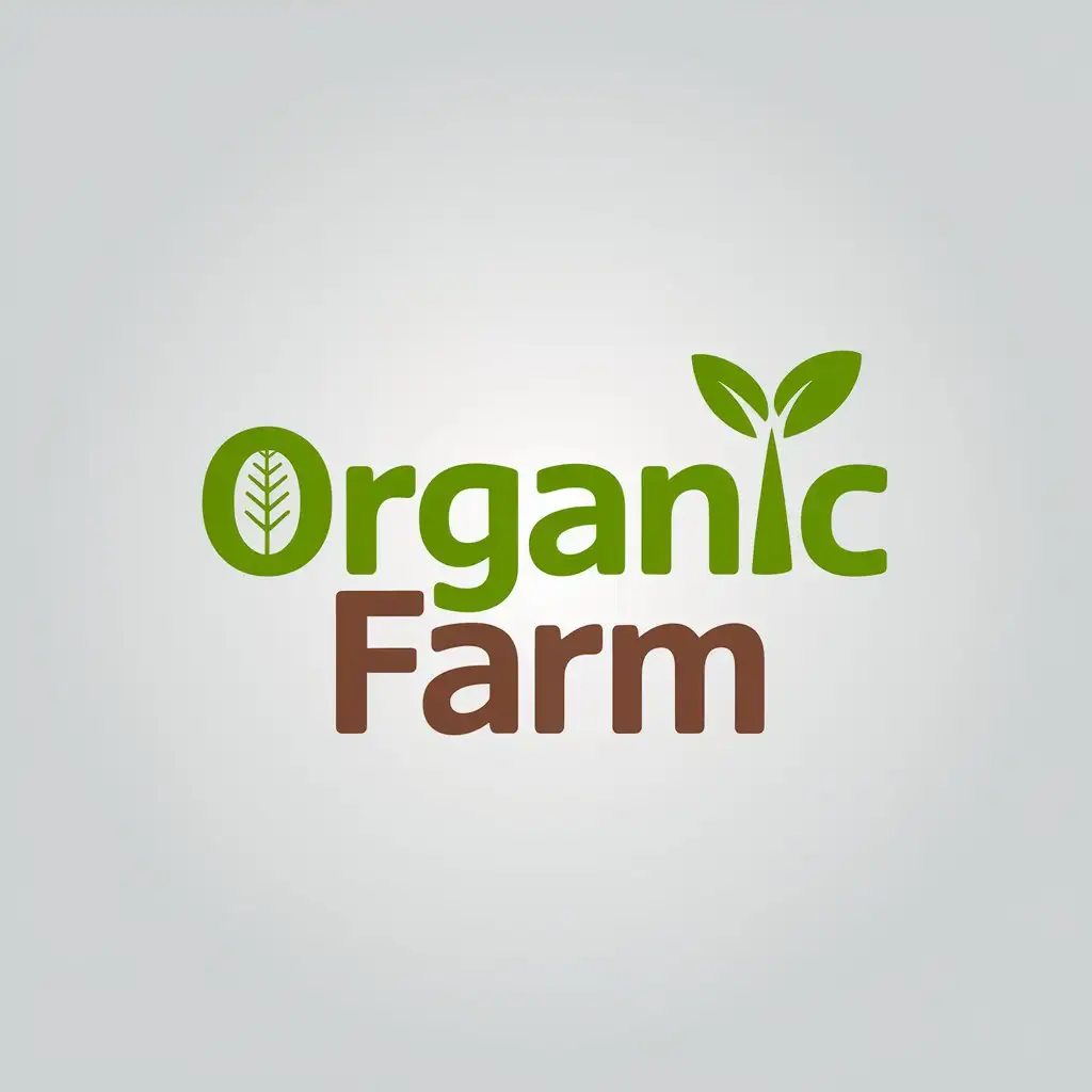 LOGO Design for OrganicFarm Green Brown Palette with Leaf Symbol