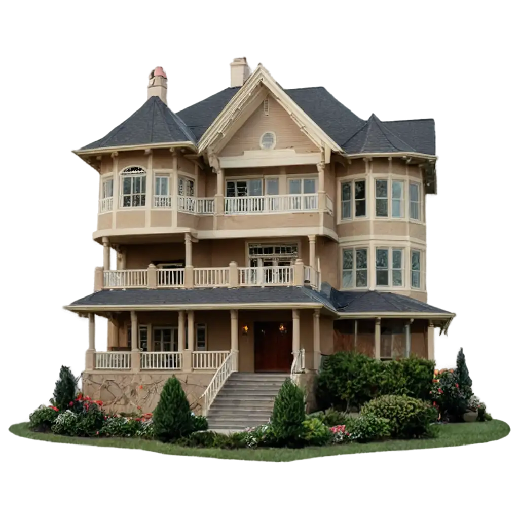 Stunning-ThreeStory-House-PNG-Image-for-Visual-Projects-and-Designs
