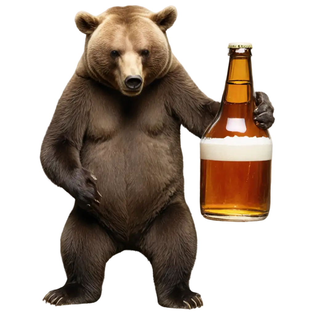 bear dringking beer