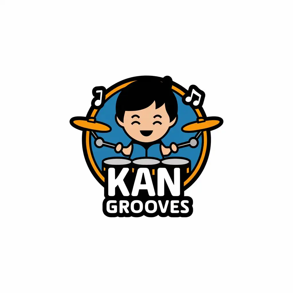 LOGO Design for KAN GROOVES 8YearOld Drummer with Complex Design for Entertainment Industry