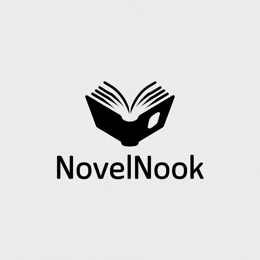 LOGO Design for NovelNook Minimalistic Vector with Book Symbol and Clear Background