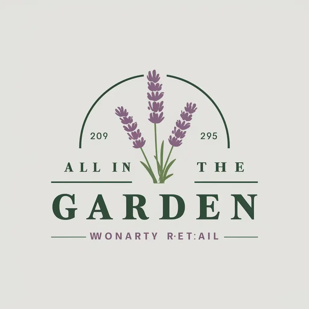 a vector logo design,with the text "All in the garden", main symbol:Lavender,Moderate,be used in Retail industry,clear background