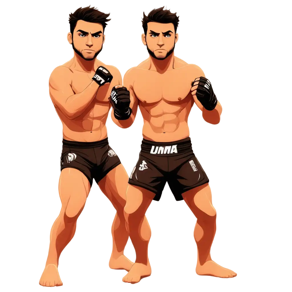 Cartoon-MMA-Fighters-PNG-Vibrant-and-Dynamic-Digital-Artwork-for-Your-Projects