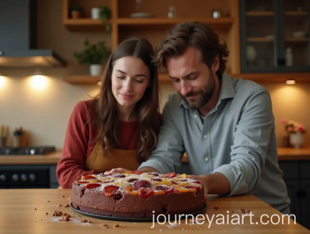 Disappointed-Couple-with-Burnt-Plum-Cake