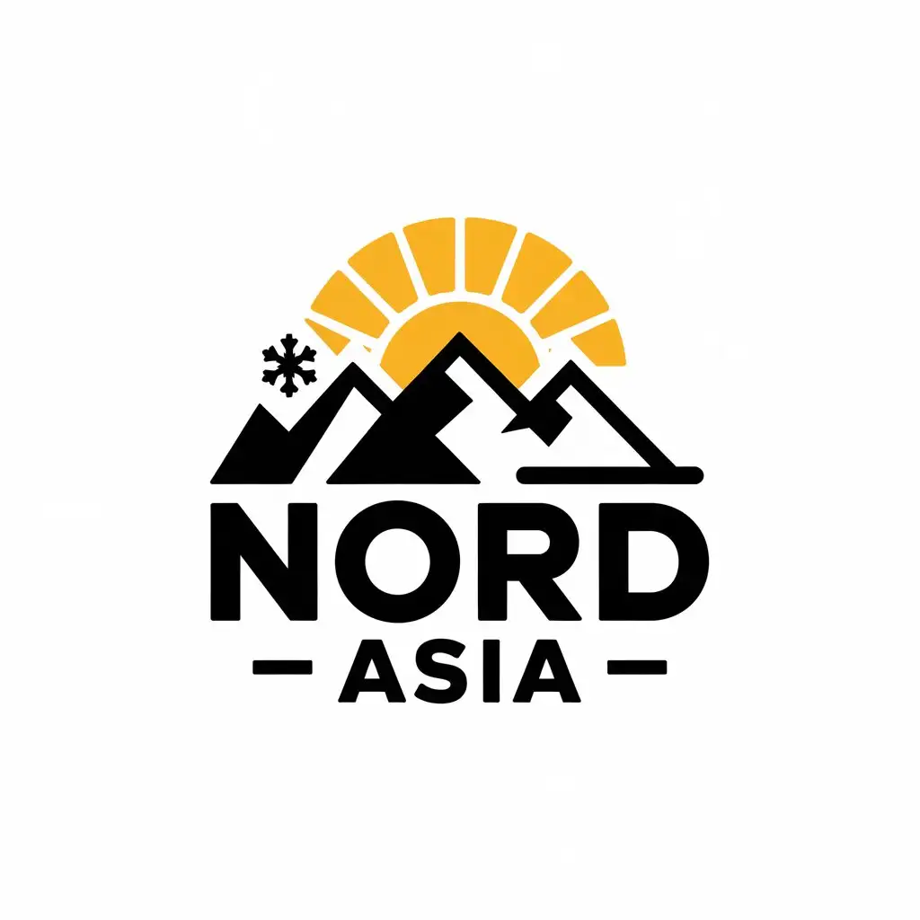 LOGO-Design-for-NORD-ASIA-Mountain-Sun-Winter-Elements-with-Travel-Industry-Appeal