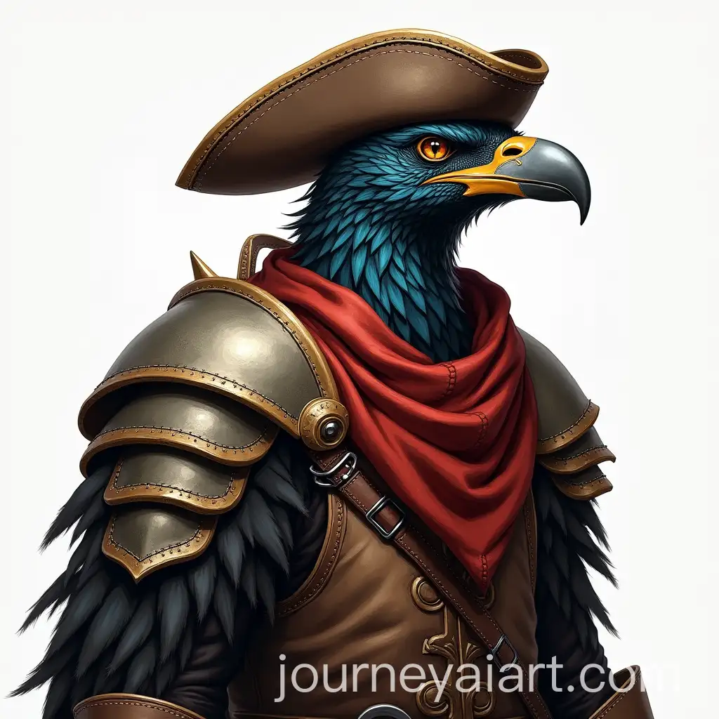 Aarakocra-Pirate-Wearing-Leather-Armor-and-Pirate-Hat