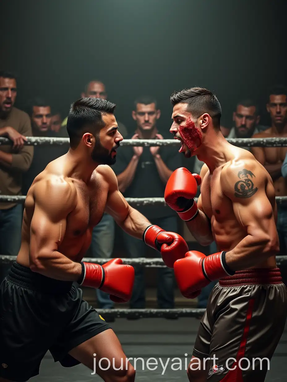 Virat-Kohli-and-Ronaldo-Boxing-in-Fight-Club-with-Global-Athletes-Watching