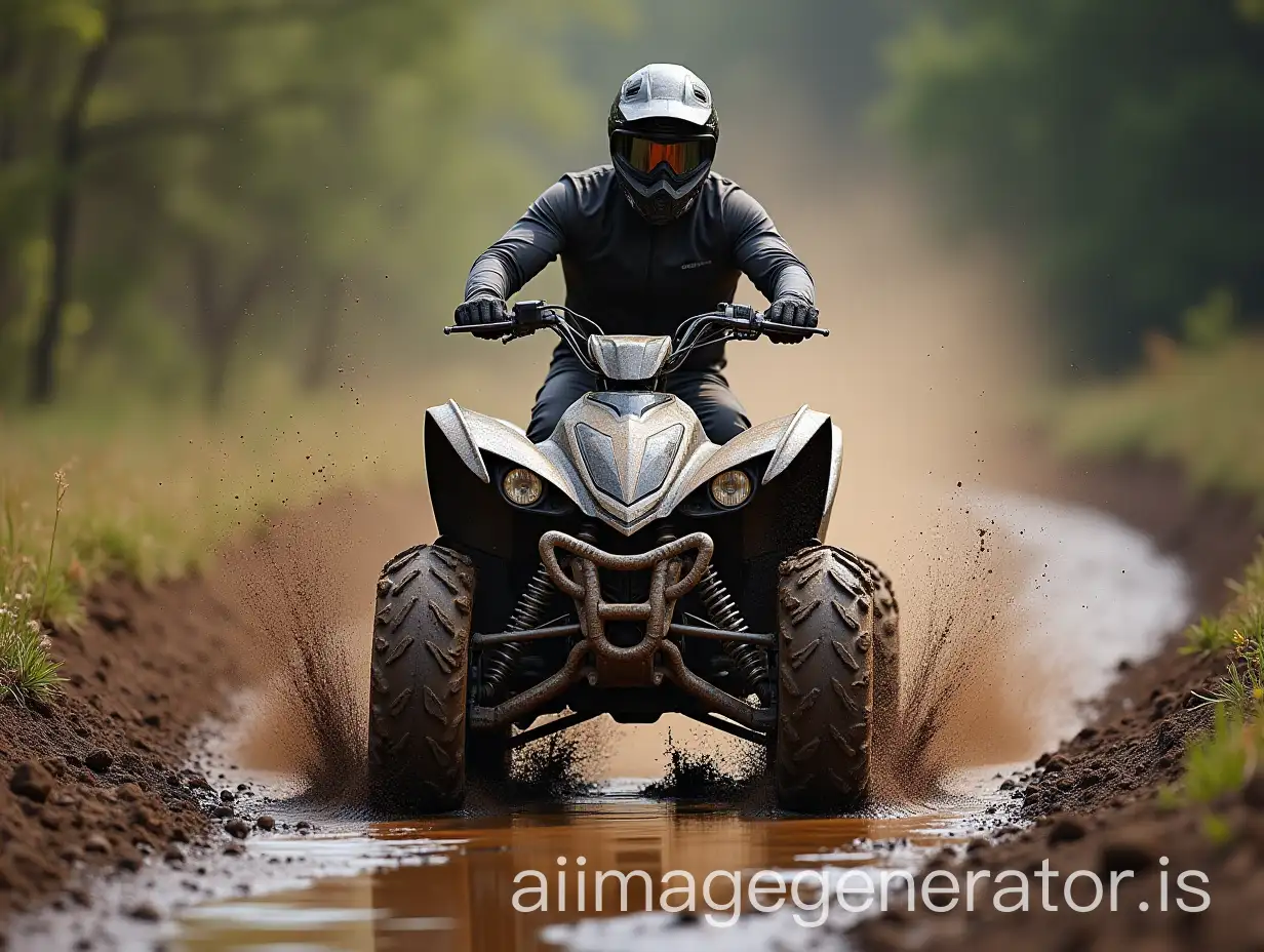 Quad-Bike-Riding-Through-Mud-Toward-Viewer