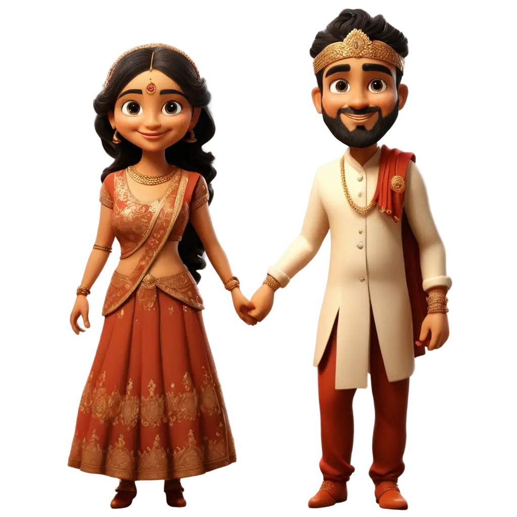 Cartoon-Indian-Marriage-PNG-Image-Joyful-Cartoon-Illustration-of-an-Indian-Wedding