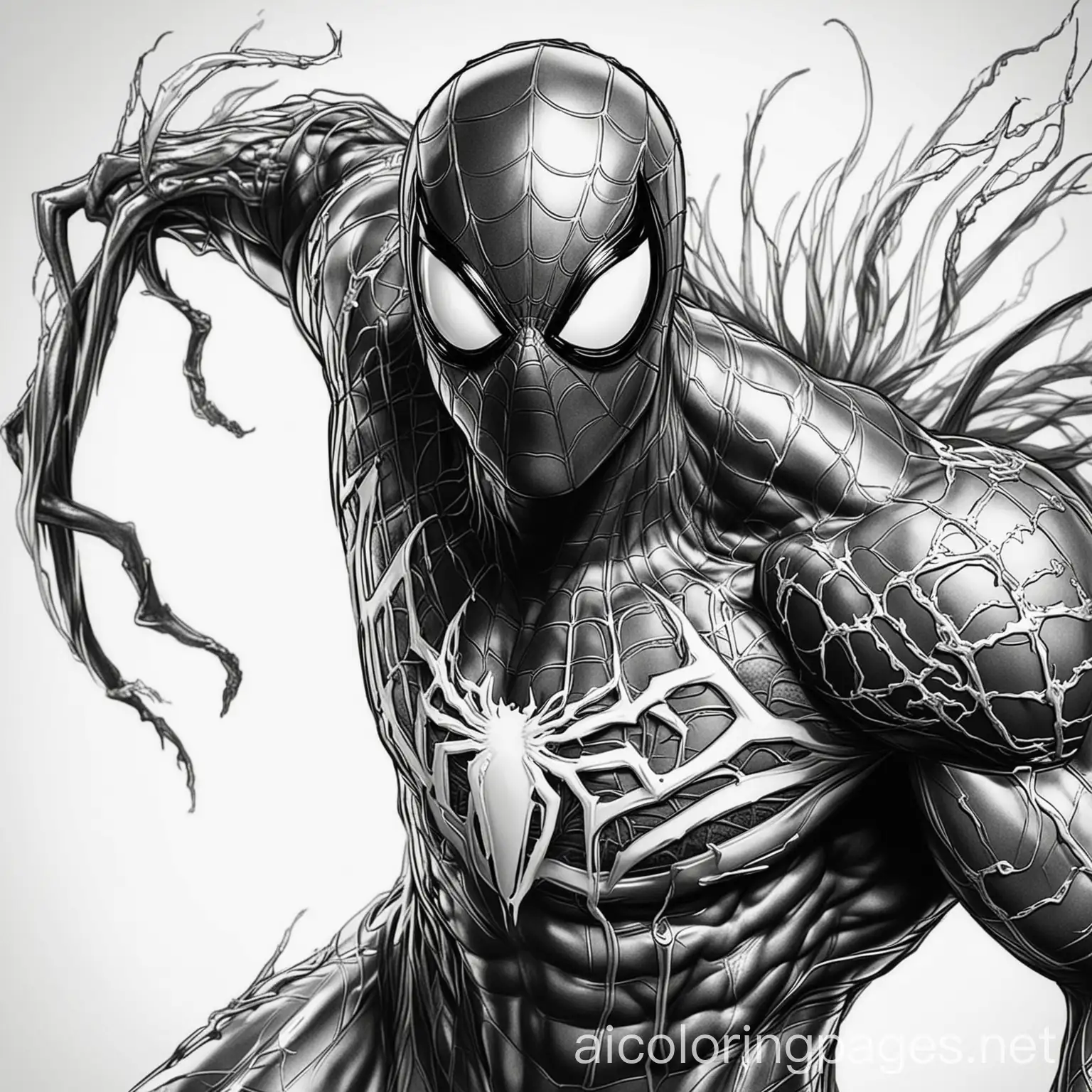 Spider-Man-and-Venom-Coloring-Page-Black-and-White-Line-Art-for-Kids