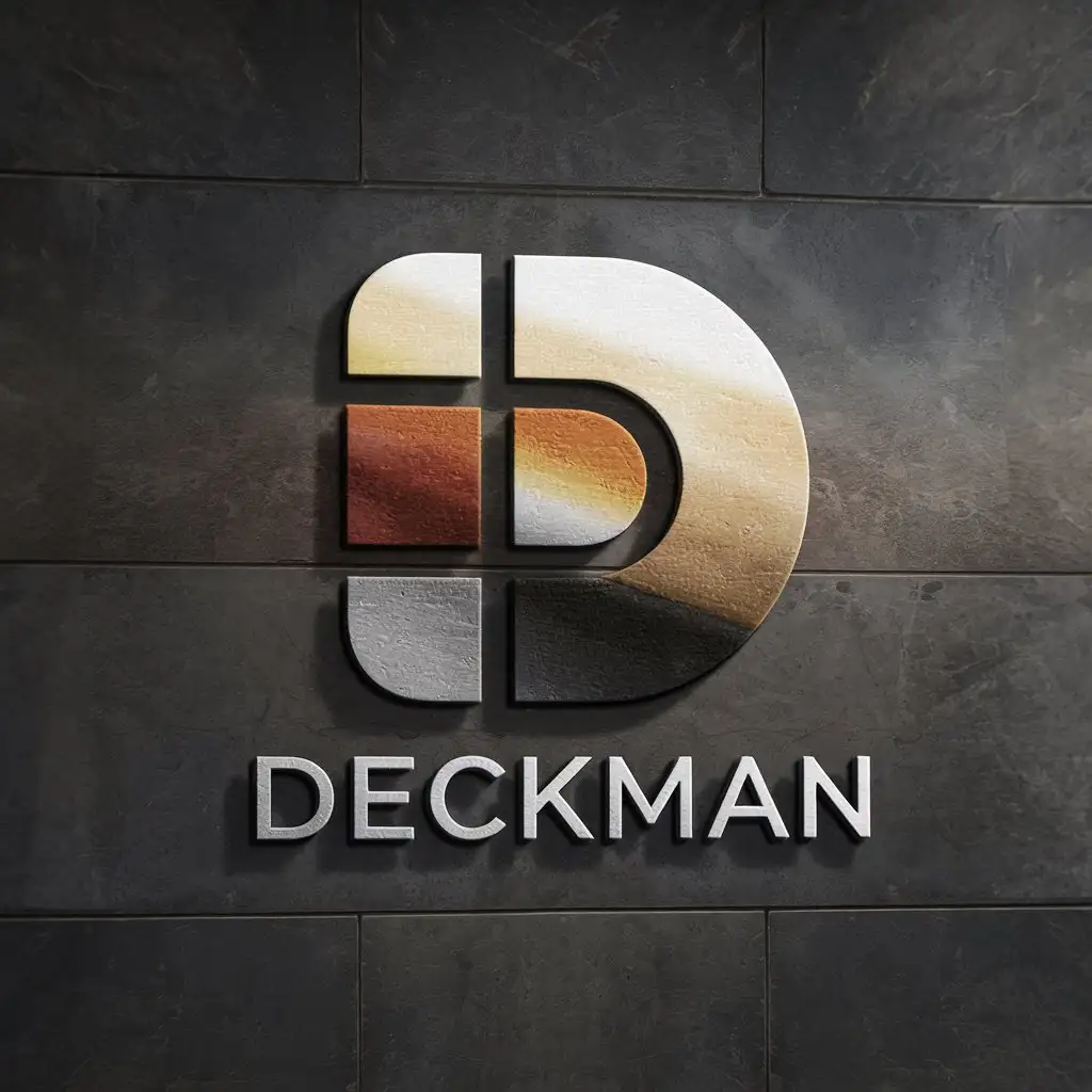 LOGO Design For Deckman Modern Decking and Carpentry Business Logo in Earthy Tones