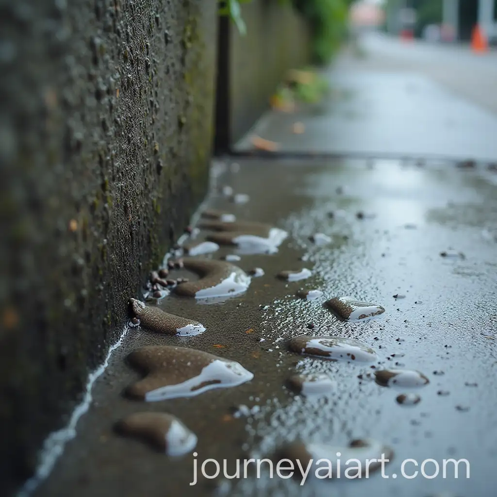 Closeup-of-Wet-Concrete-Drops-with-Reflections
