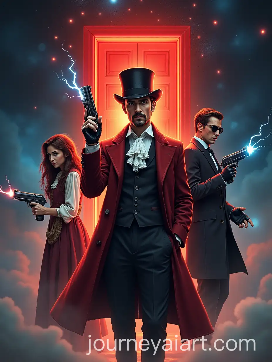 Cinematic-Book-Cover-Featuring-Futuristic-Characters-in-Cosmic-Void