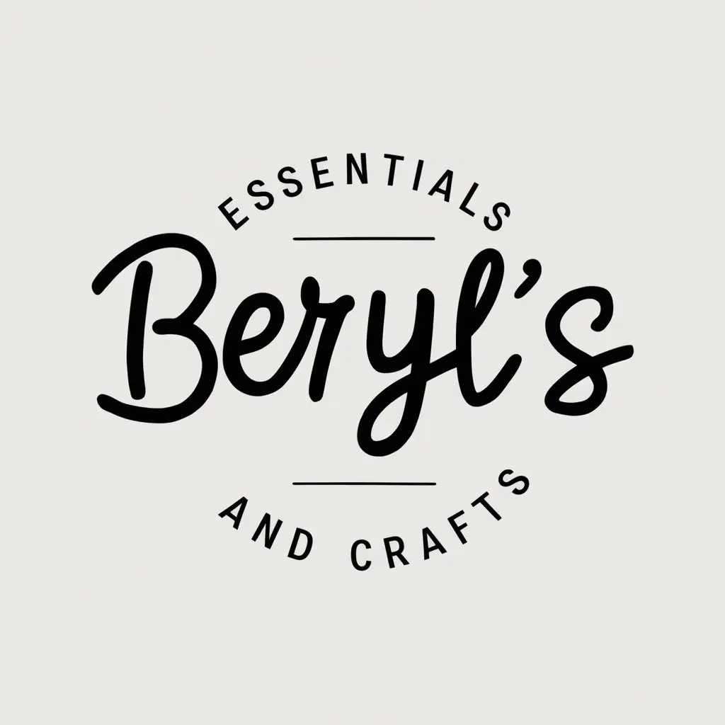 LOGO Design For Beryls Essentials and Crafts Minimalistic Symbol of Education and Crafts