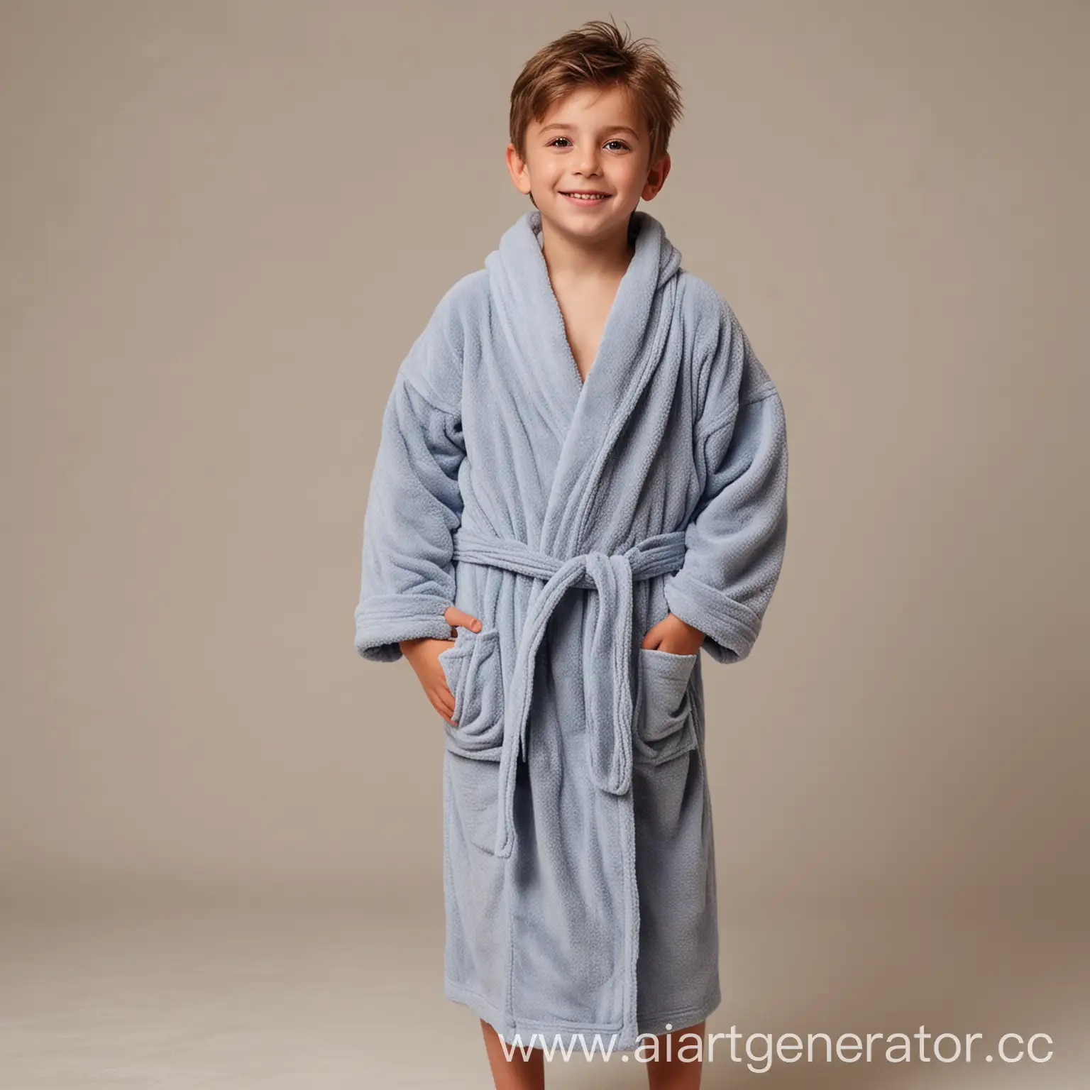 Full-Body-Boy-in-a-Bathrobe-Relaxing-at-Home