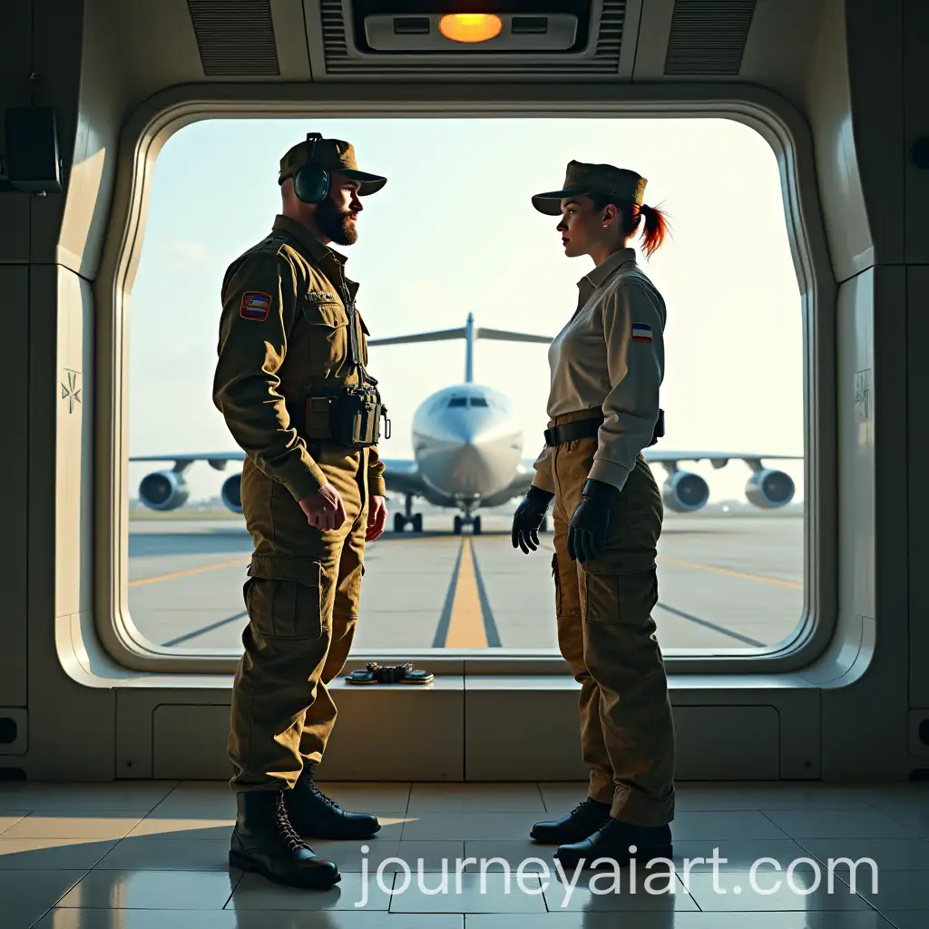 Russian-Military-Personnel-in-Observation-Tower-with-AWACS-A50-Aircraft-on-Airfield
