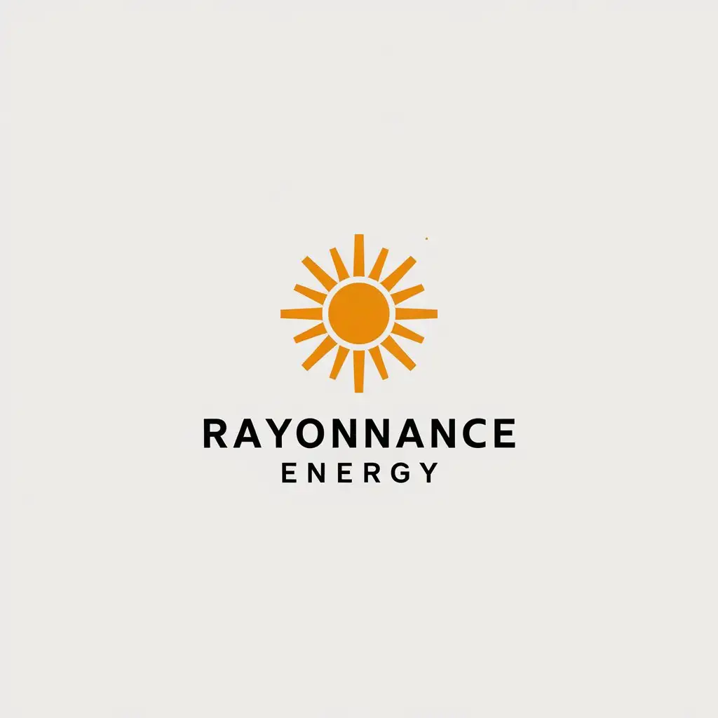 LOGO Design for Rayonnance Energy Minimalistic Sun Symbol in Vector for Technology Industry