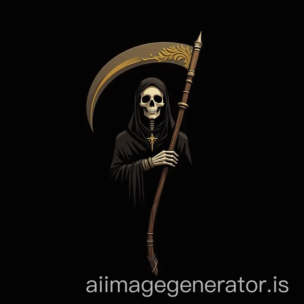 Minimalist-Santa-Muerte-Logo-with-Golden-Accents