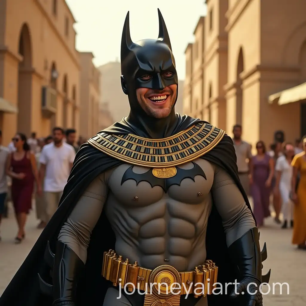 Batman-Dressed-as-Egyptian-Laughing-in-Egypt-Streets