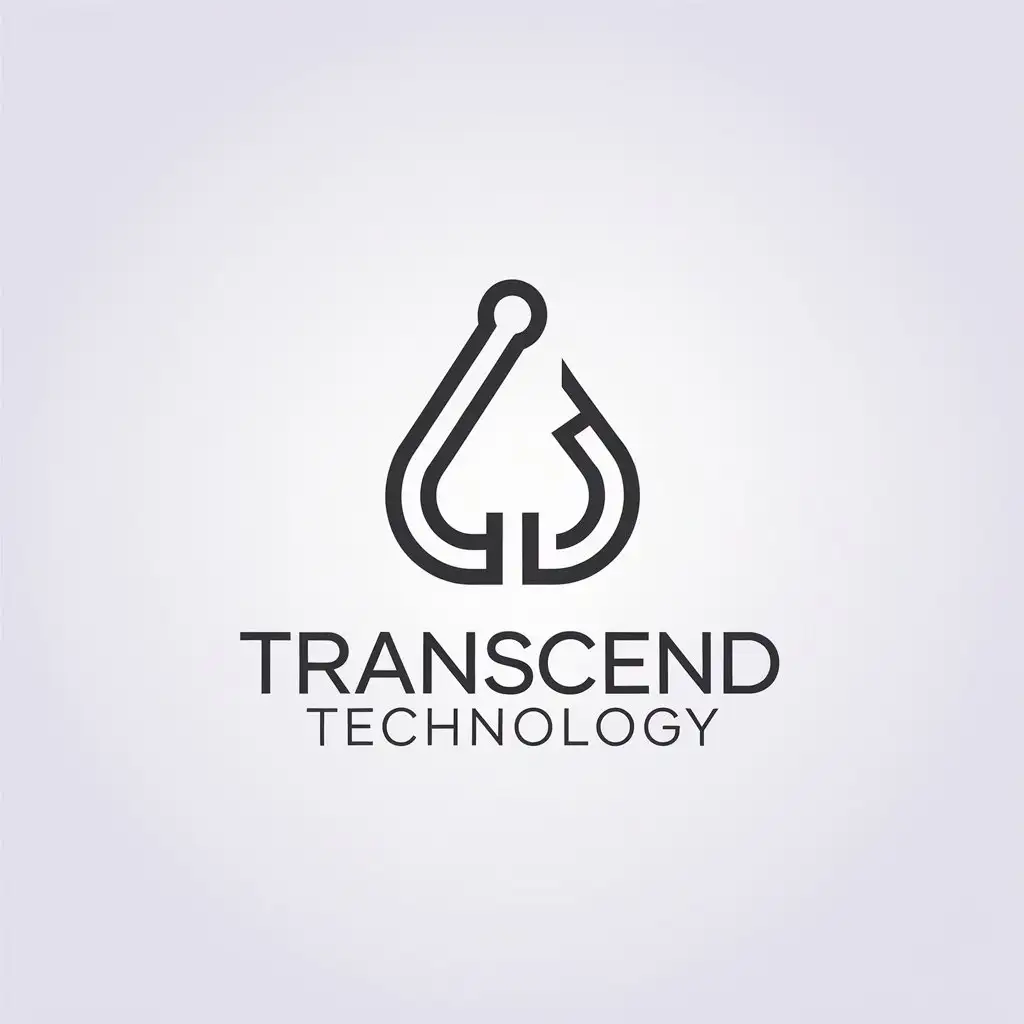 a vector logo design,with the text "Transcend Technology", main symbol:hook,Minimalistic,be used in Others industry,clear background