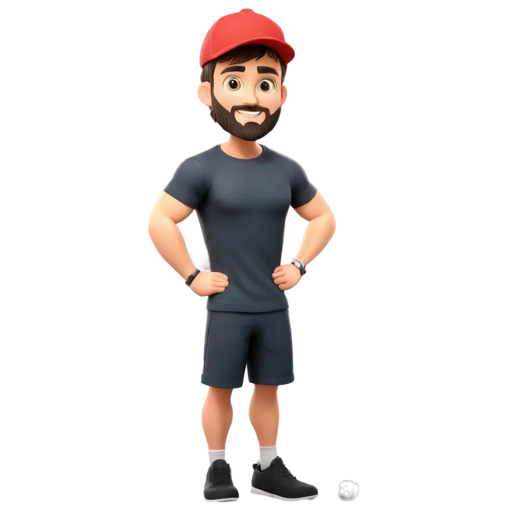 Chibi-Cartoon-Style-Physical-Trainer-PNG-Image-with-Short-Beard