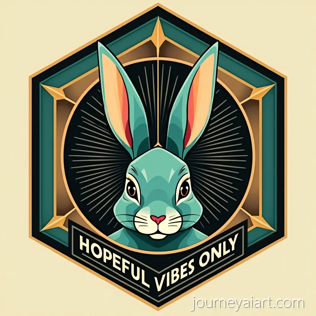 Art-Deco-Inspired-Bunny-Head-with-Radiating-Sunburst-and-Bold-TypographyGeometric-Art-Deco-Bunny