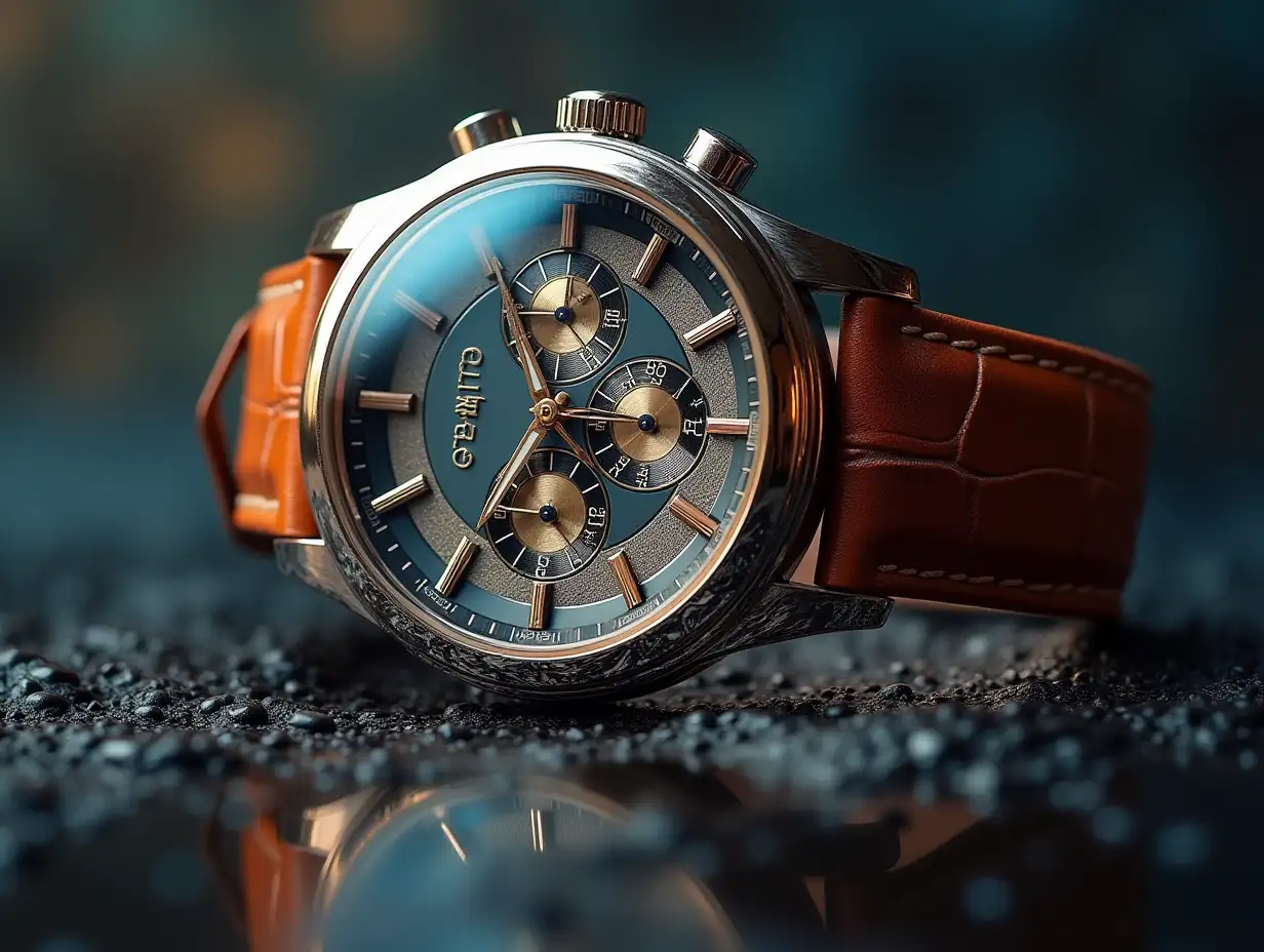 Luxury watch Quite large-real photo Triple exposure Concept of something Beautiful photo