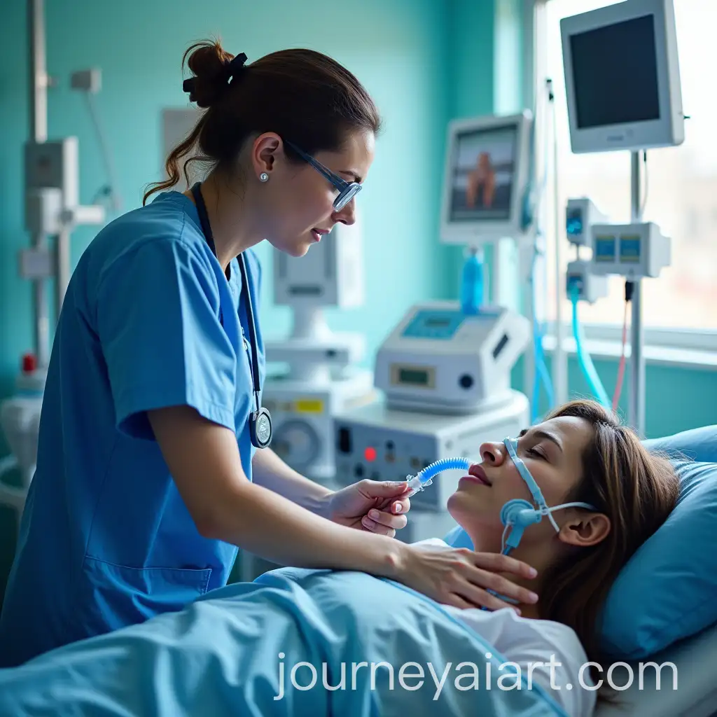 Respiratory-Therapist-Assisting-Intubated-Patient-in-Hospital-with-Ventilators-and-Bronchoscopy-Equipment