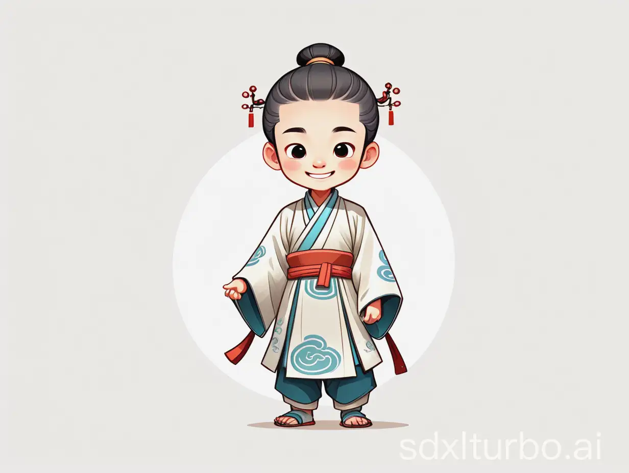 Cute-Little-Book-Boy-in-Hanfu-Song-Dynasty-Style-Vector-Illustration