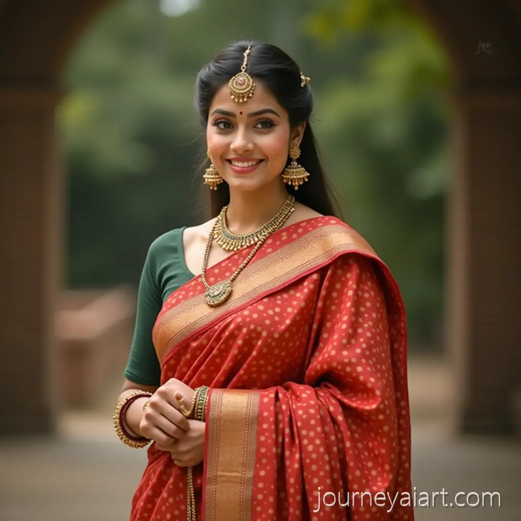 Traditional-Kerala-Woman-in-Elegant-Saree