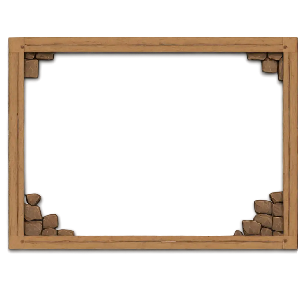 HighQuality-PNG-Rectangular-Frame-for-RPG-Game-Design-Wood-Material-in-Pixel-Style