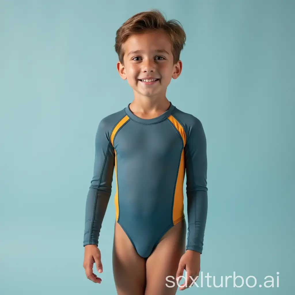 Boy-Wearing-Long-Sleeve-OnePiece-Swimsuit