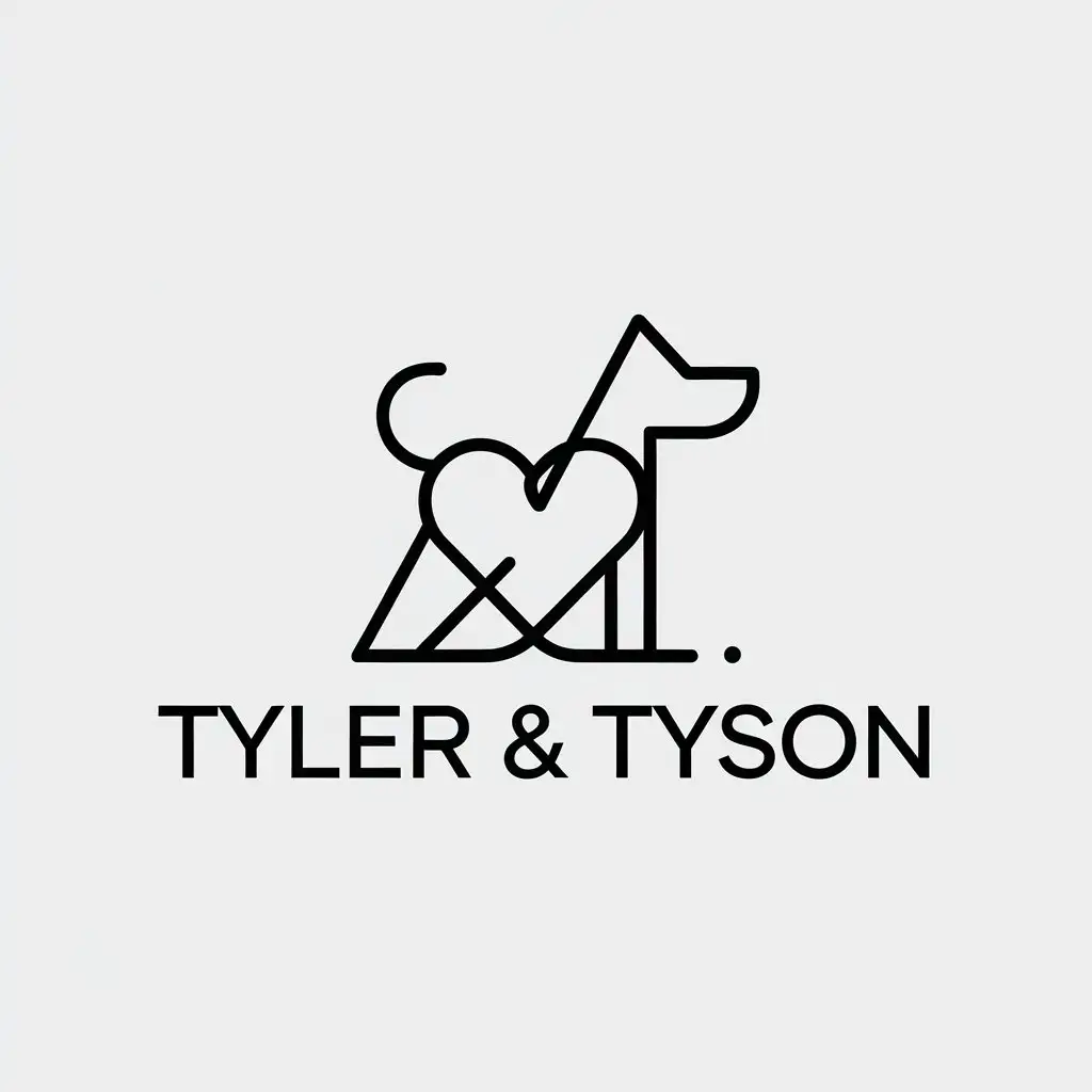 a vector logo design,with the text "Tyler & Tyson", main symbol:Dog,Minimalistic,be used in Animals Pets industry,clear background