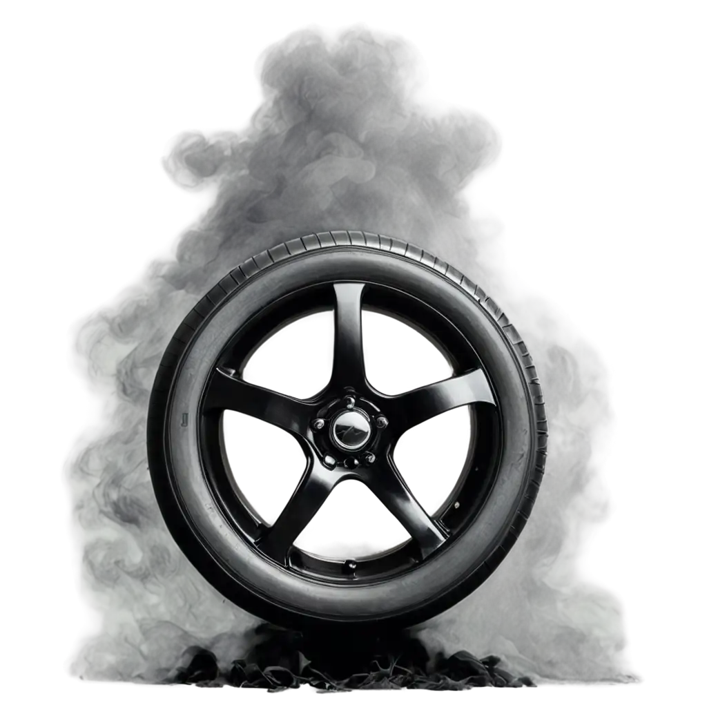 HighQuality-Car-Wheel-with-Black-Tire-and-Smoke-PNG-Image-for-Dynamic-Visuals