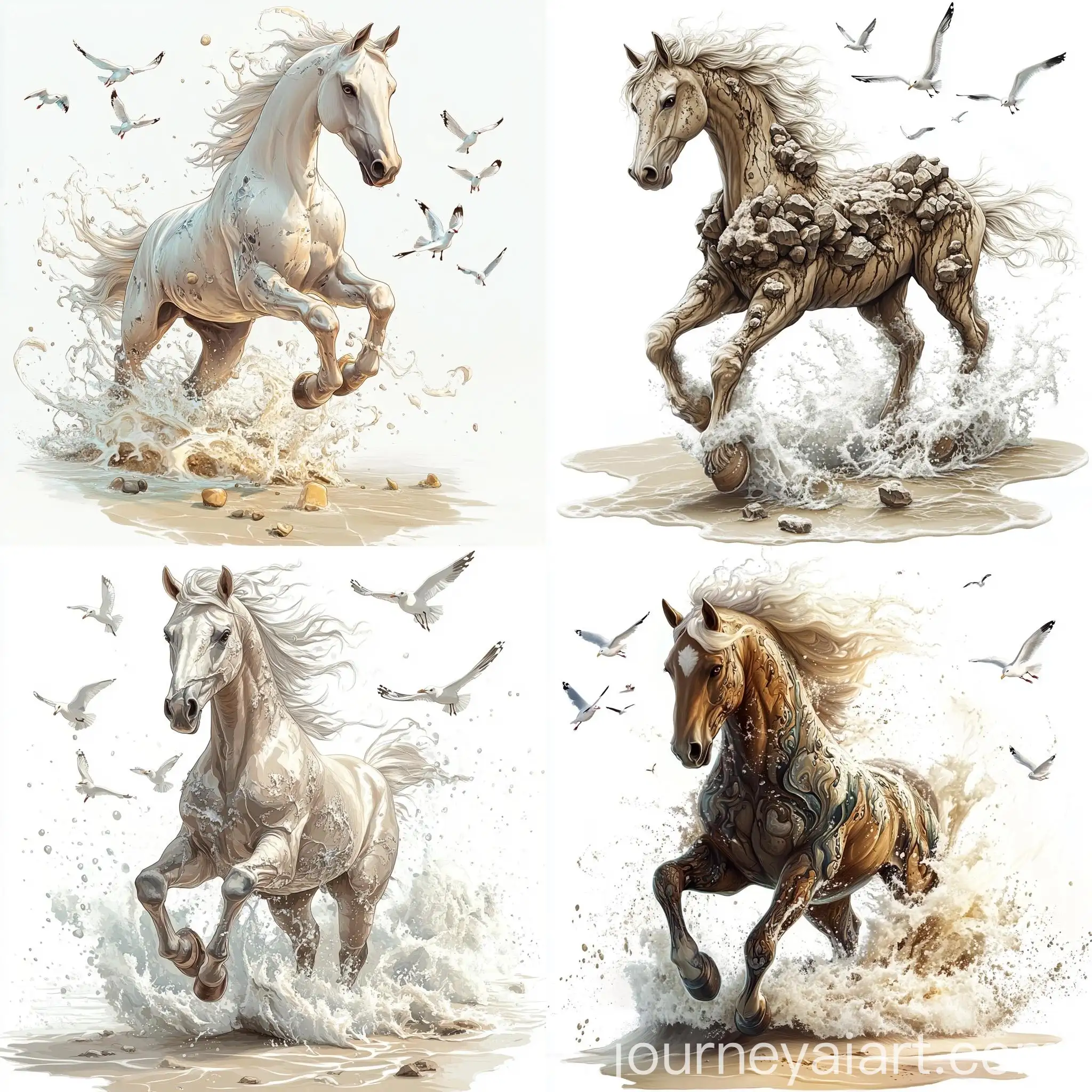 SeaInspired-Horse-Running-on-Beach-with-Seagulls