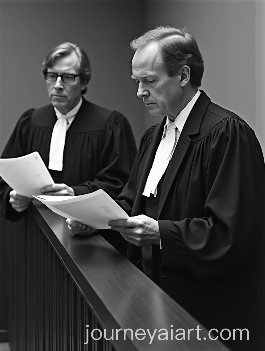 1970s-Black-and-White-Photo-of-Lawyers-Reviewing-Legal-Documents