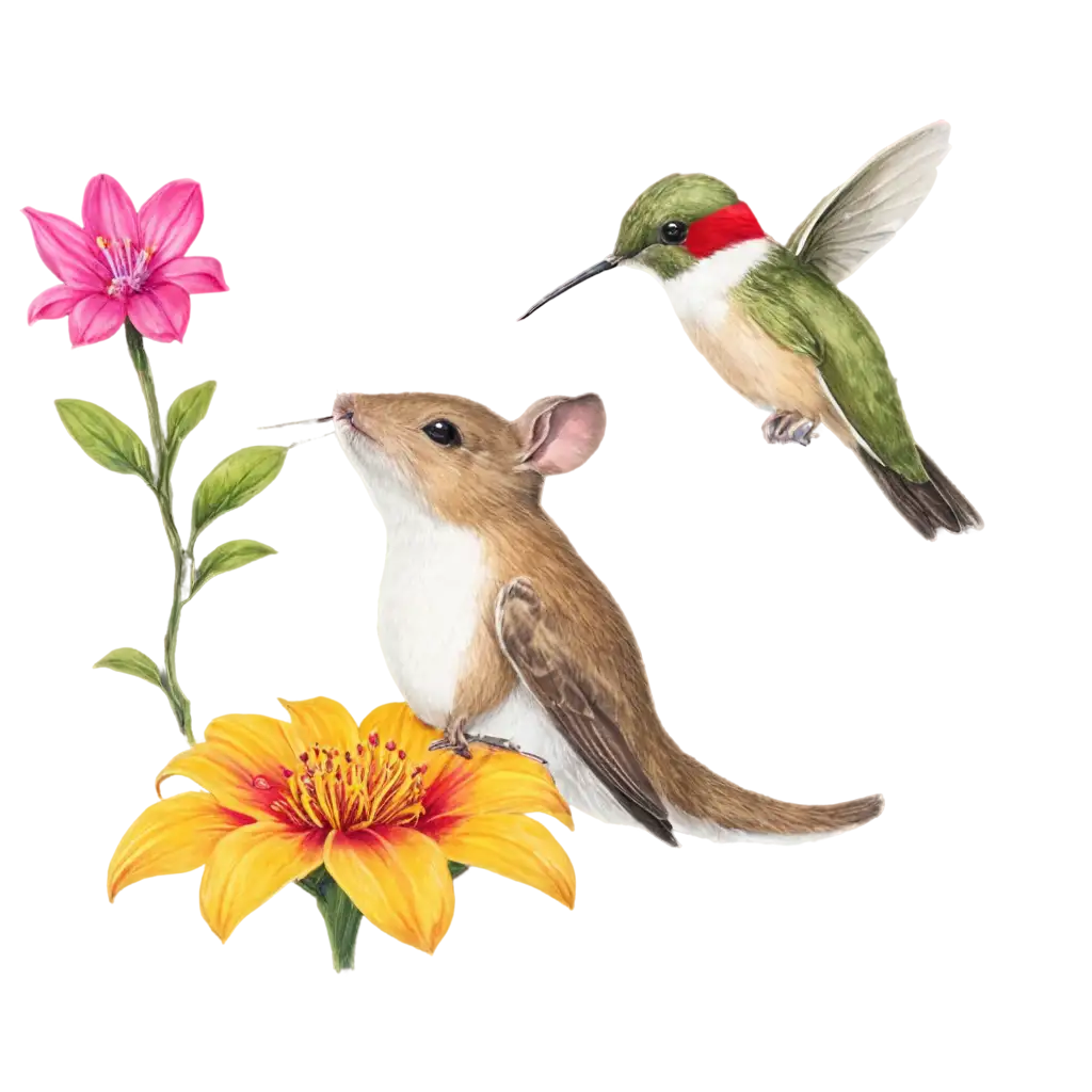 mouse and hummingbird friends