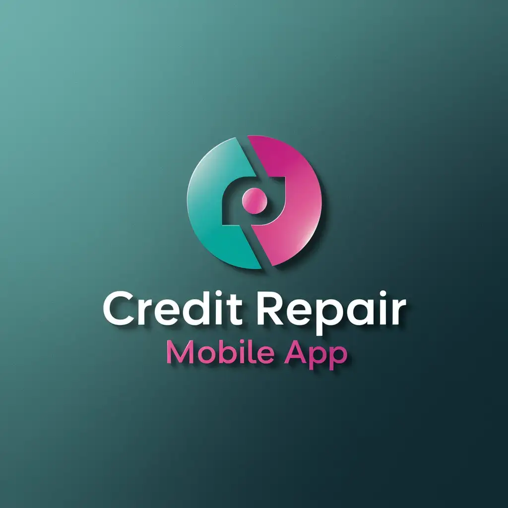 LOGO Design For Credit Repair Mobile App Modern Turquoise VioletPink Theme