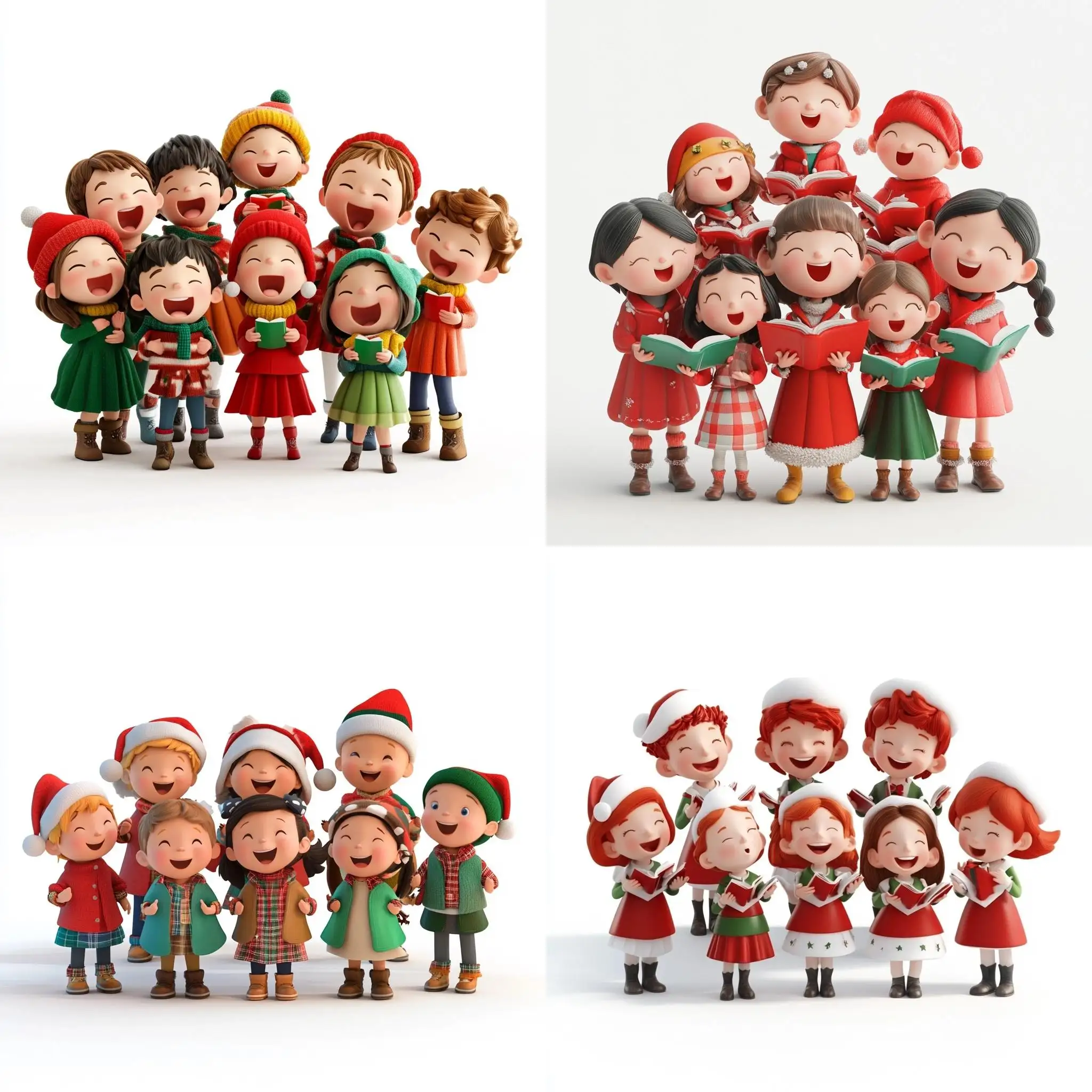 Christmas-Choir-of-Cute-Boys-and-Girls-in-Disney-Style-3D-Rendering