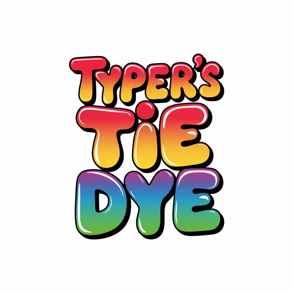 Colorful Gradient Text Logo of Typers Tie Dye