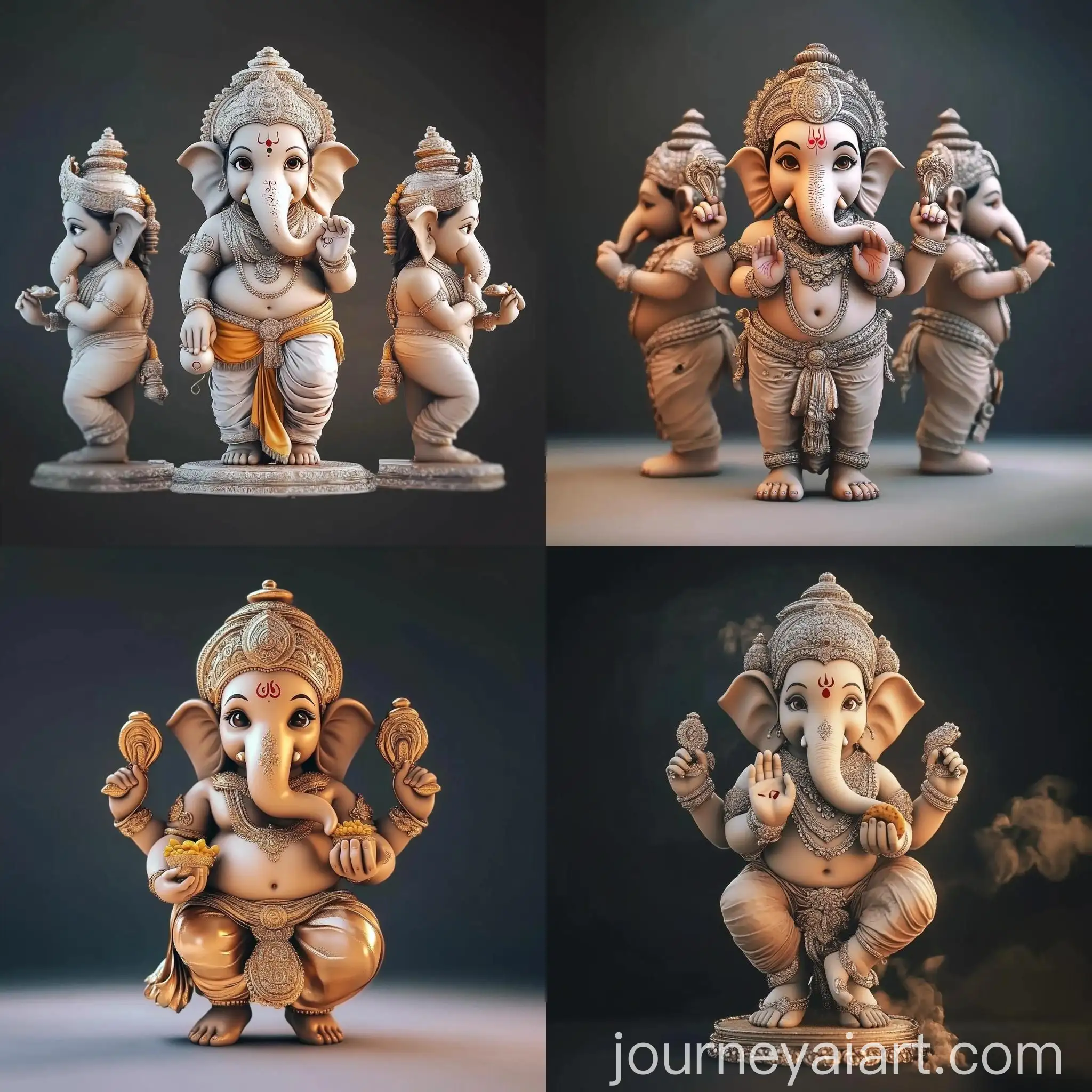 Ganesha-Standing-Front-Side-and-Back-Views-with-Unique-Character