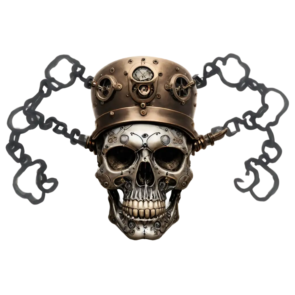 Steampunk-Skull-PNG-Intricate-Mechanical-Design-for-Digital-Creations