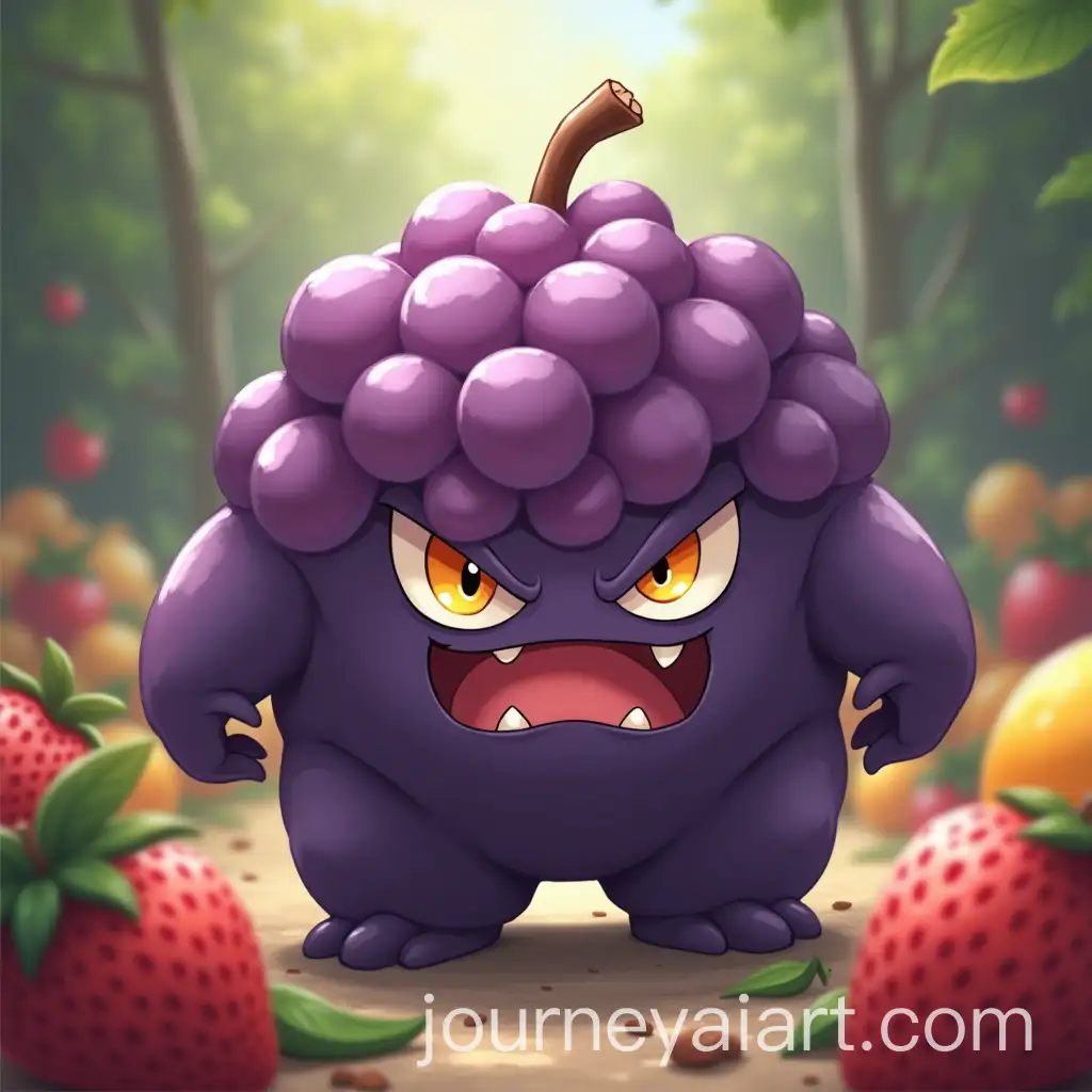 Fierce-Grapefruit-Pokmon-Ready-to-Take-Over-the-World-with-FruitFilled-Background